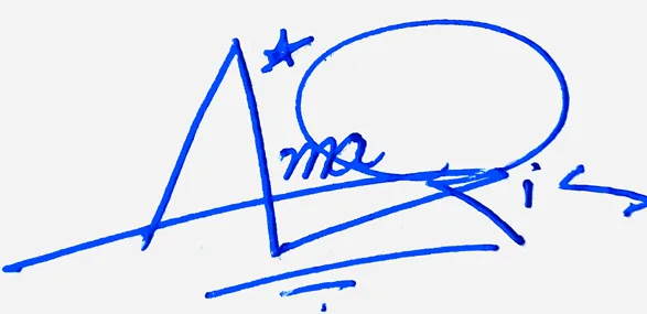 Amaris cute signature ideas handwritten signature example in blue ink