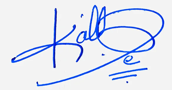 Kallie cute signature ideas handwritten signature example in blue ink
