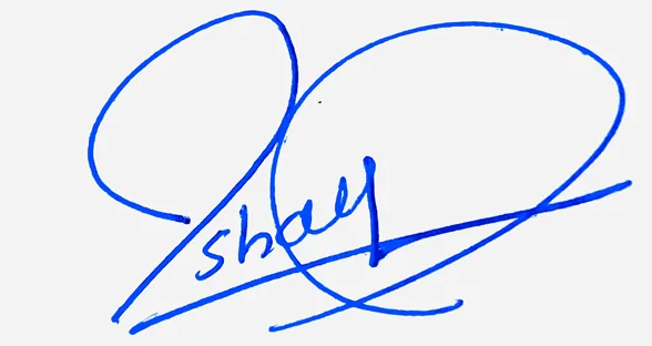 Shay cute signature ideas handwritten signature example in blue ink