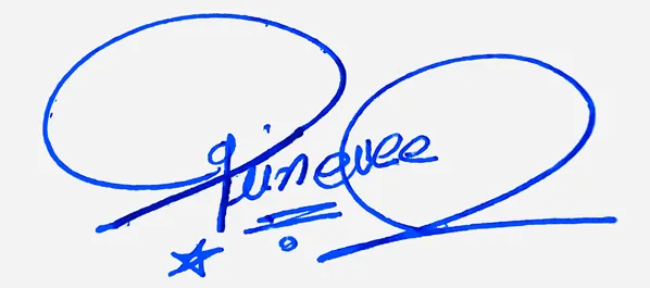 Guinevere cute signature ideas handwritten signature example in blue ink