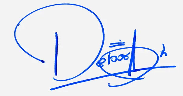 Deborah cute signature ideas handwritten signature example in blue ink