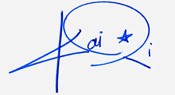 Kairi simple signature ideas handwritten signature example in blue ink