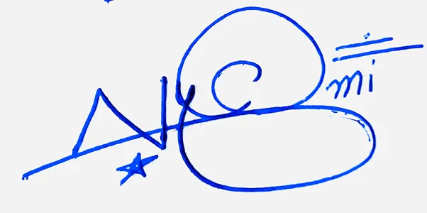 Nyomi simple signature ideas handwritten signature example in blue ink