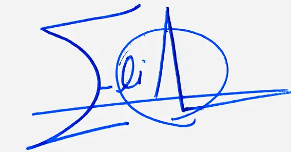 Elia simple signature ideas handwritten signature example in blue ink