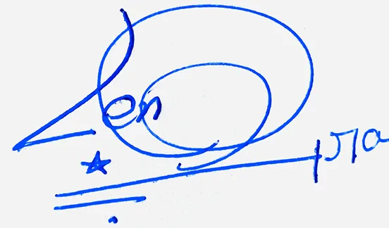 Lenora simple signature ideas handwritten signature example in blue ink