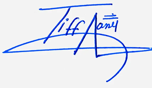 Tiffany simple signature ideas handwritten signature example in blue ink