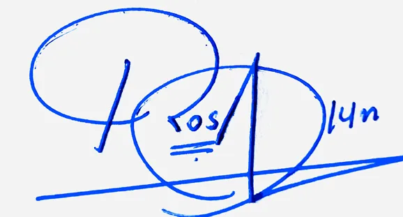 Rosalyn simple signature ideas handwritten signature example in blue ink