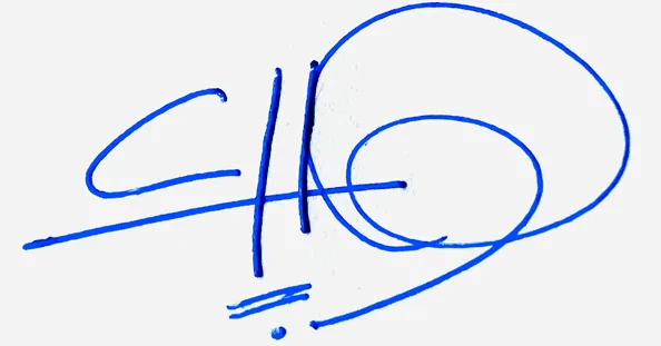 Chanel simple signature ideas handwritten signature example in blue ink