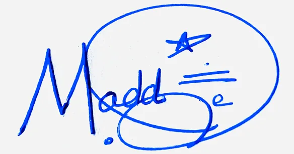 Maddie simple signature ideas handwritten signature example in blue ink