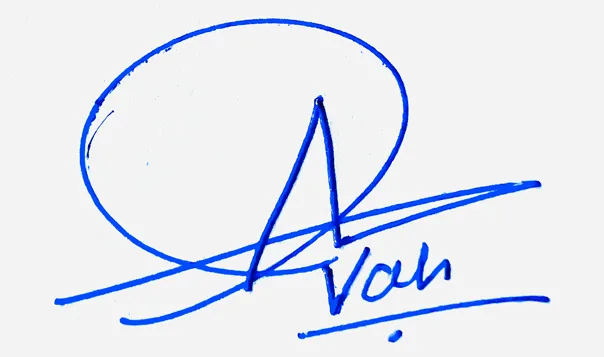 Avah simple signature ideas handwritten signature example in blue ink