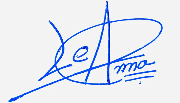 Leanna simple signature ideas handwritten signature example in blue ink