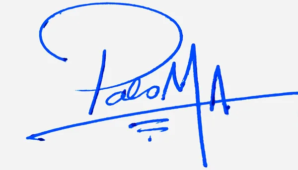Paloma simple signature ideas handwritten signature example in blue ink