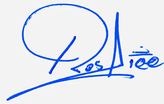 Rosalee simple signature ideas handwritten signature example in blue ink