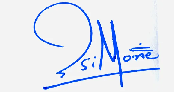 Simone simple signature ideas handwritten signature example in blue ink