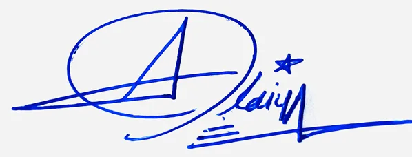 Alaiya create signature online free handwritten signature example in blue ink