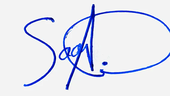 Saanvi create signature online free handwritten signature example in blue ink
