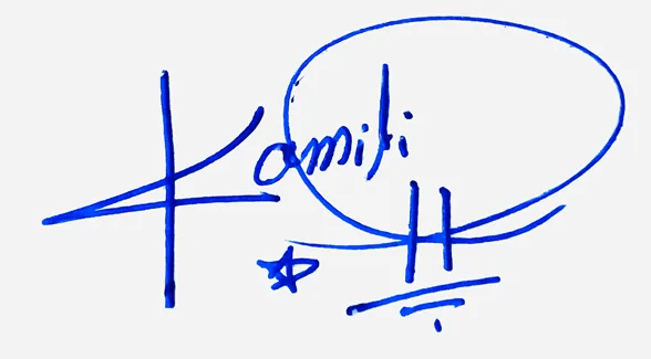 Kamilah create signature online free handwritten signature example in blue ink