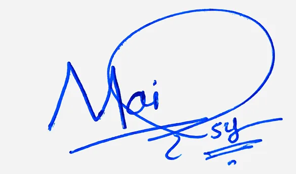 Maisy create signature online free handwritten signature example in blue ink