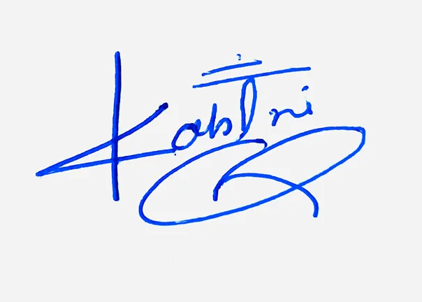 Kahlani create signature online free handwritten signature example in blue ink