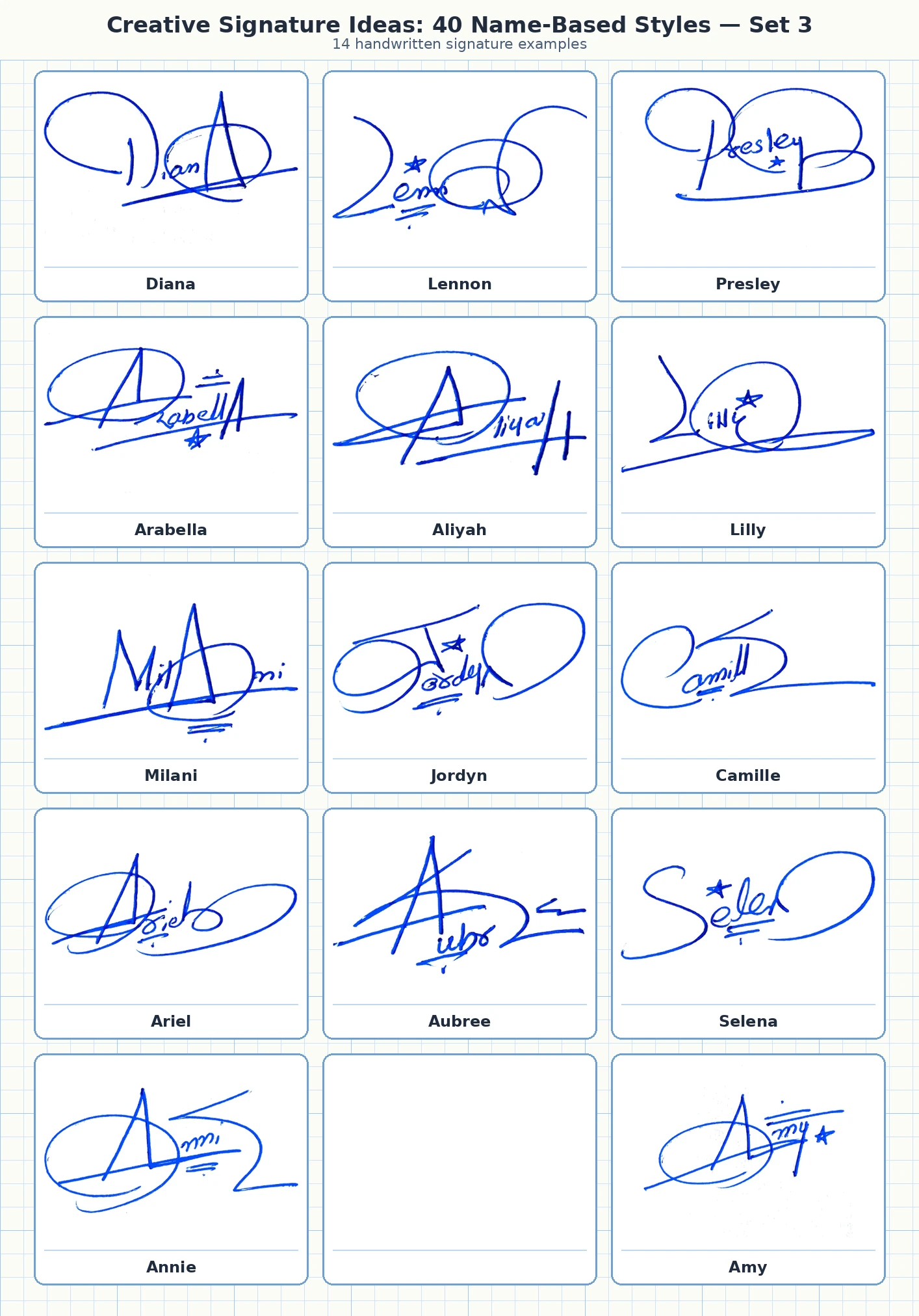 14 creative signature ideas for Diana, Lennon, Presley, Arabella and more names