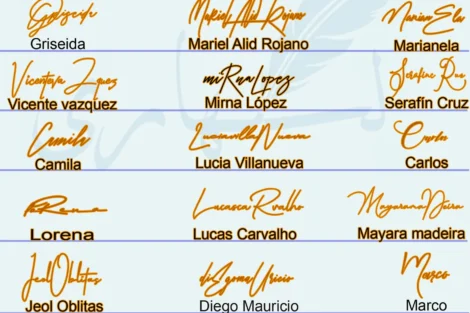 Collage of 21 easy beautiful signature examples for different names