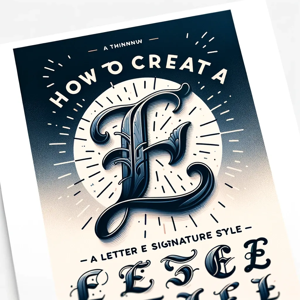 Ornamental letter E illustration showing looped and calligraphic E forms