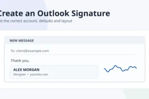Illustration of a compact professional signature in an email compose window