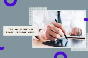 Person drawing a handwritten signature on a tablet for a signature image