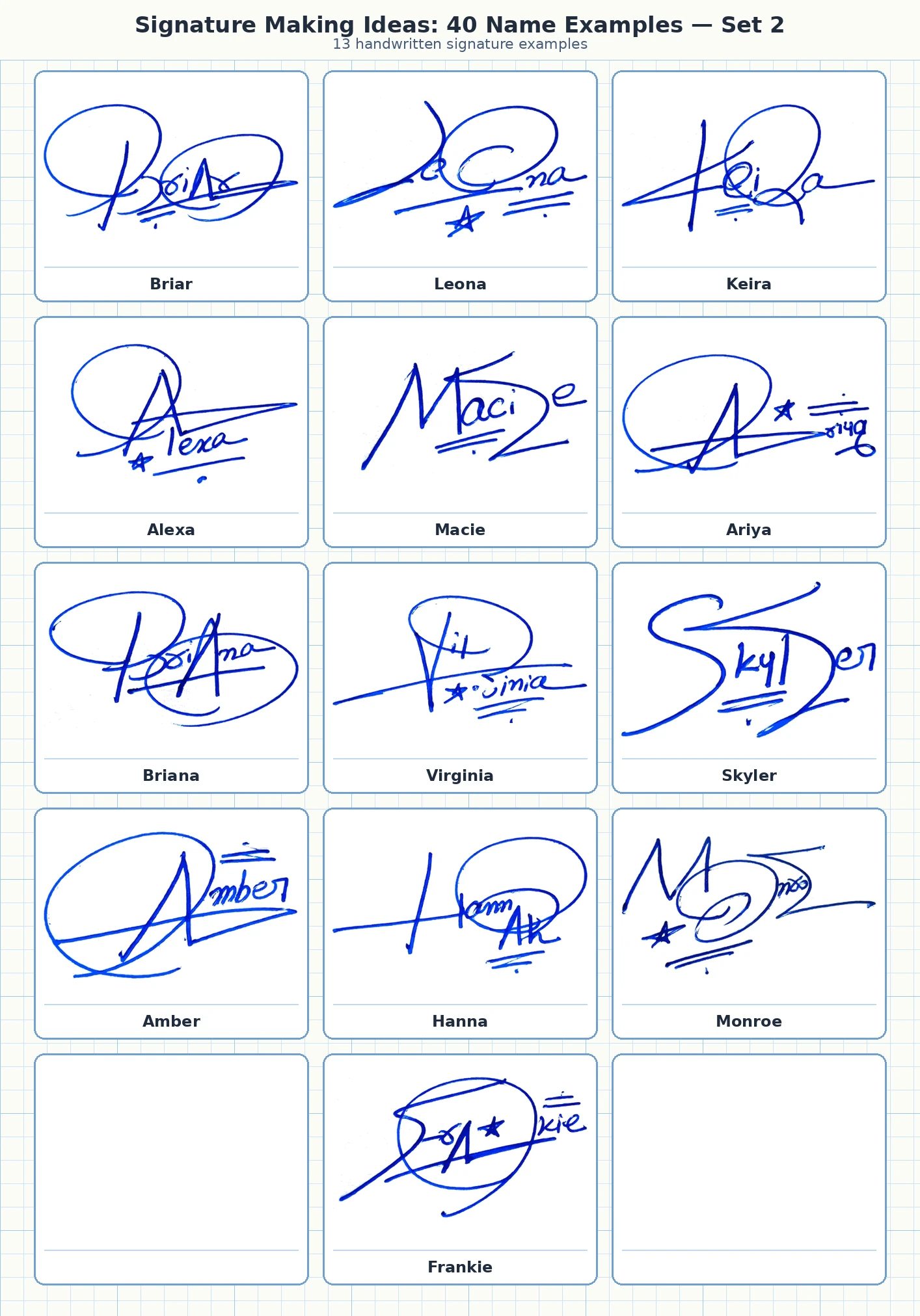 13 signature making ideas for Briar, Leona, Keira, Alexa and more names